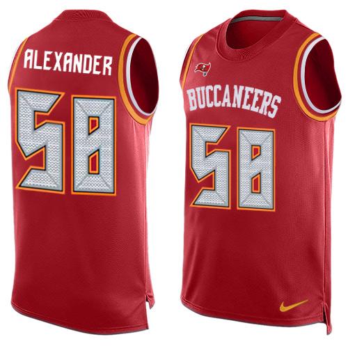 Nike Buccaneers #58 Kwon Alexander Red Team Color Men's Stitched NFL Limited Tank Top Jersey